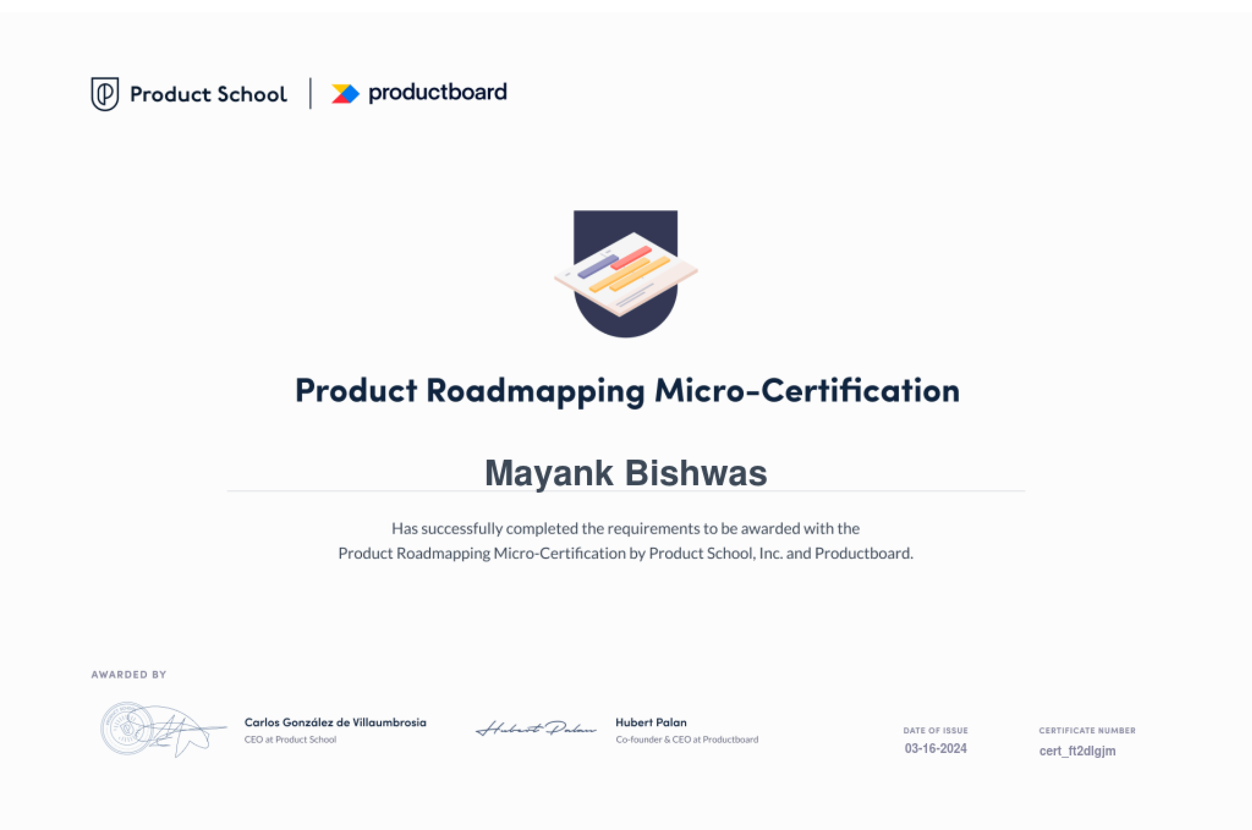 Product Roadmapping — micro-certificate by Product School