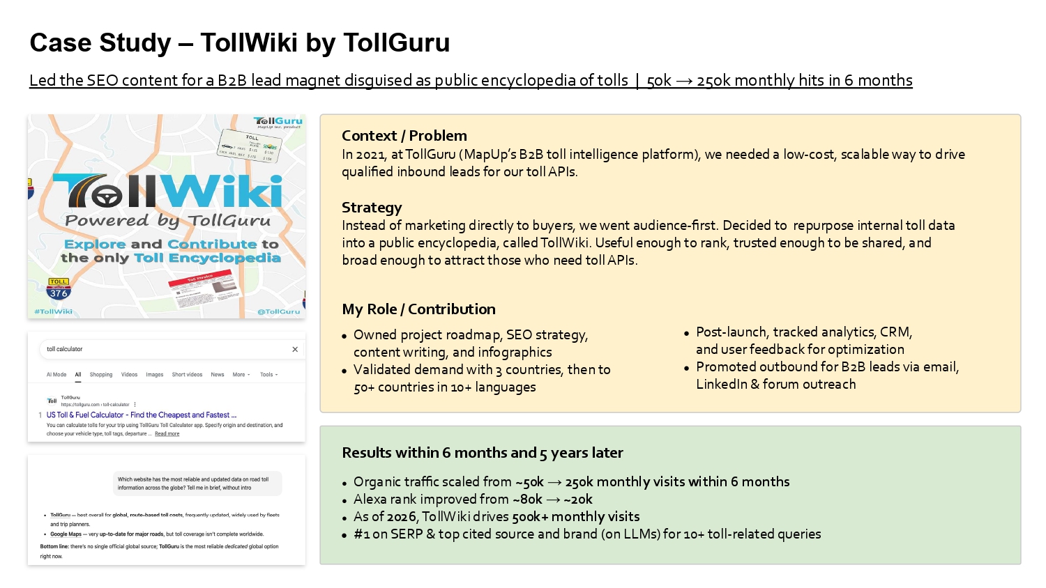 B2B Lead Gen ft. TollWiki — case study