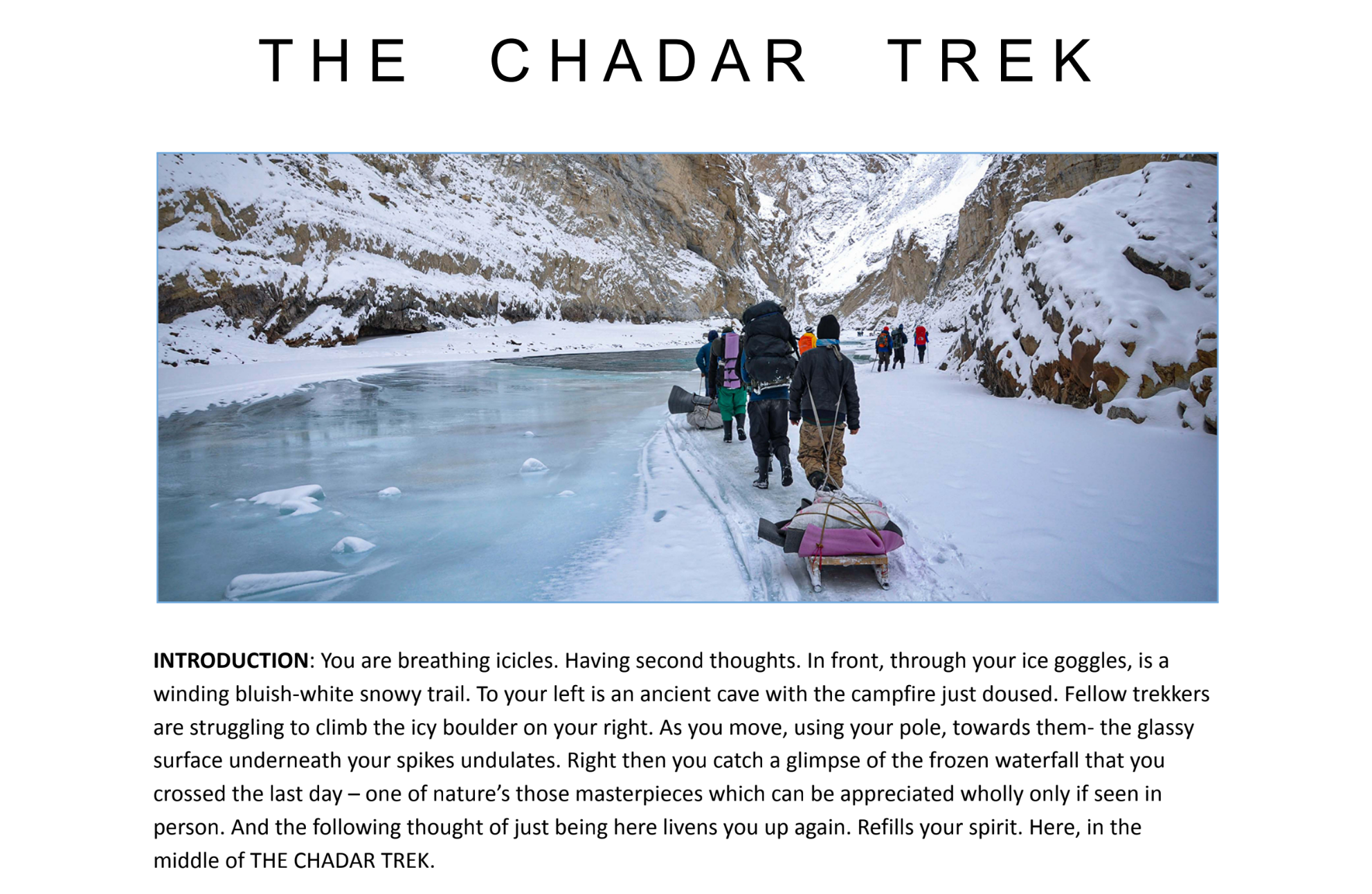Chadar Trek Promo