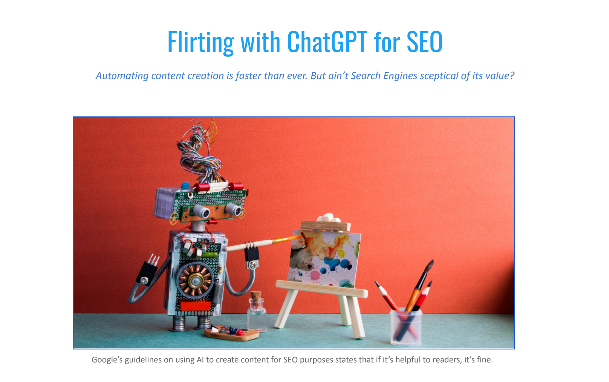 Flirting w/ ChatGPT for SEO